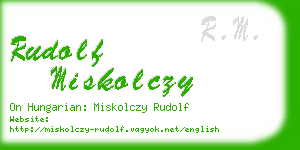 rudolf miskolczy business card